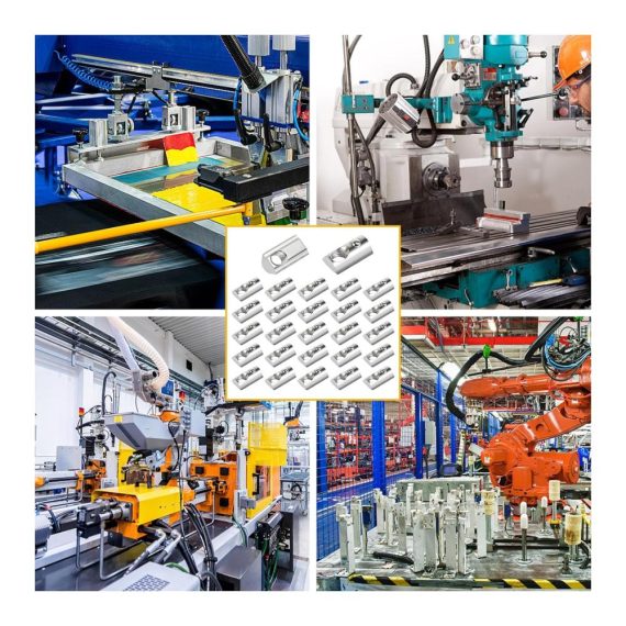 M8 Nutensteine (50 Stück) mit Zentrierungskugel – Edelstahl T8 Gleitmuttern für Aluminiumprofil Extrusionsschlitz