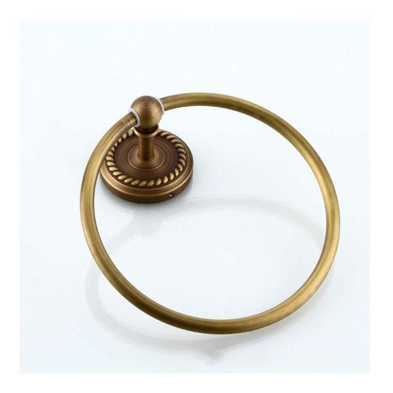 Europäischer Retro Handtuchring aus Antikmessing - Wandmontage Geschnitztes Design für Badezimmerzubehör