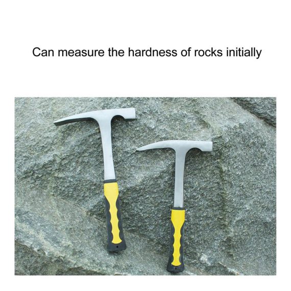 Geologischer Hammer Set Hochwertiger Maurerhämmer und Felspickelhammer aus Kohlenstoffstahl für Steinjagd Mauerwerk und Prospektion - Mit Spitzer Spitze und Stoßdämpfungsgriff für optimale geologische Studien