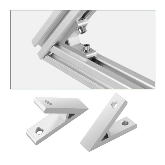 Aluminium 45 Grad Winkelverbinder mit M6 Nut für Aluprofil 20x20 - Stütze 10X für DIY-Projekte 3D-Drucker und Montageprofil