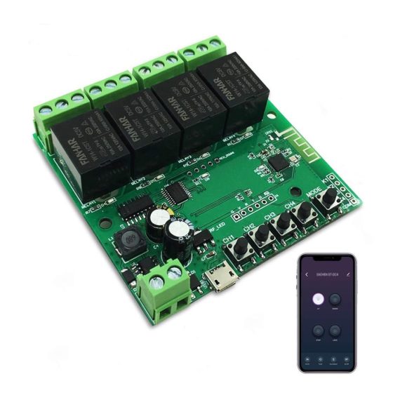 4-Kanal WLAN Smart Switch Fernsteuerbares Relaismodul TUYA/Smart Life APP Alexa/Google Assistant kompatibel