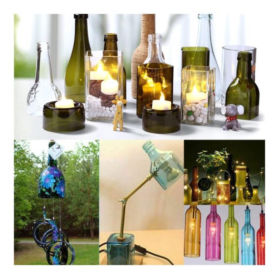 Glasschneider für Flaschen - Präziser Upgrade-Flaschenschneider für Dickes Glas - Tragbares DIY Glasschneider Kit für Handwerk und DIY Projekte