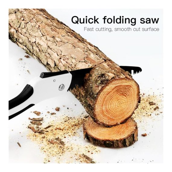 Astsägen Set - Profi Handsäge für Baumfällung Bügelsäge mit Sägeblättern - Zusammenklappbarer Sägegriff für Camping und Holzbearbeitung (300mm