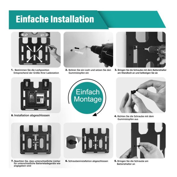 3er Wandhalterung für Makita Akkus & Ladegeräte | Stabil & Platzsparend für Werkstatt & Garage