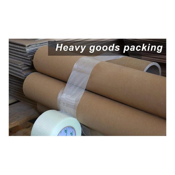 BOMEI PACK Hochleistungs-Filamentklebeband Set - 3 Rollen Verstärktes Bidirektionales Filamentband 50 mm x 50 m Ideal für Professionelle Verpackungen