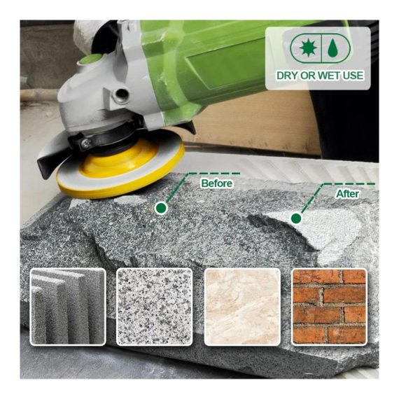 Diamant-Trennscheibe 115mm für Winkelschleifer – Turbo-Reihen-Schleifscheibe für Beton Marmor Granit – Topfrad zum Schneiden Schleifen Glätten Formen – 7/8-5/8 Dorn – Profi-Qualität für Mauerwerk und Ziegel