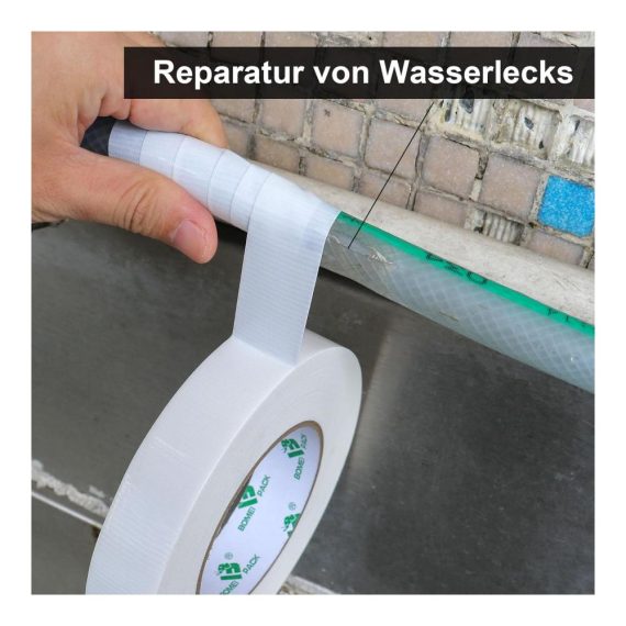 Panzertape BOMEI PACK 1 Rolle - 25mm x 50m Gewebeband Weiß Extra Starkes Panzerband Gewebeklebeband mit hoher Stärke Duct Tape wasserfest für vielseitige Anwendungen