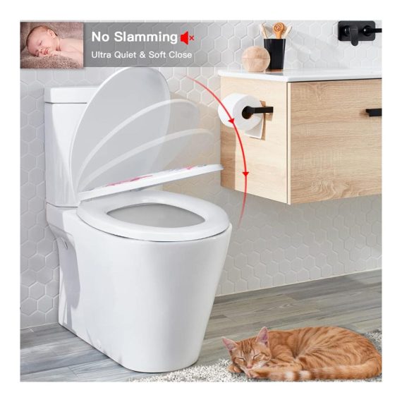 Meeresbewohner WC-Sitz mit Absenkautomatik aus pflegeleichtem Thermoplast - Komfortabler Toilettensitz mit stilvollem Klodeckel für Ihr Badezimmer