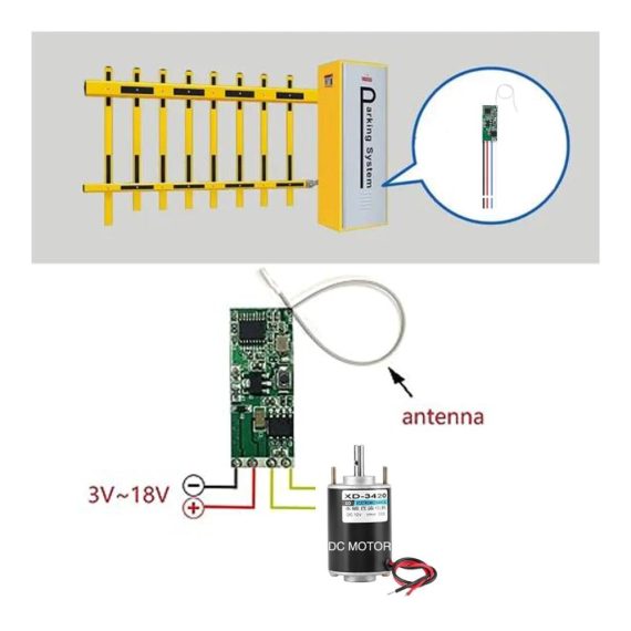 Garagentor-Zubehör 433MHz Mini Relais Funkschalter Set mit DC 12V Motor Modul – Fernbedienung und Schlüsselschalter für Rolltür elektrische Vorhänge und Schlösser