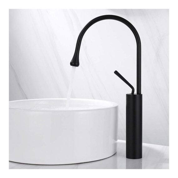 360° Rotating High-Arc Bathroom Faucet with Dual Hot and Cold Control - Copper Body in Refined Blue | Above Counter Basin Sink Tap