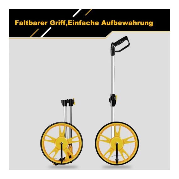 Klappbares Messrad mit Ständer - Präzise Distanzmessung bis 9.999 Meter 32 cm Raddurchmesser