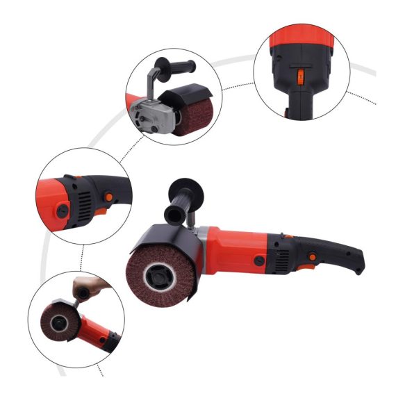 Bandschleifer 230V 1400W mit Satiniermaschine - Profi Schleifmaschine mit Stufenloser Drehzahlregelung Zweifacher Getriebeuntersetzung für Schleifen Polieren und Satinieren