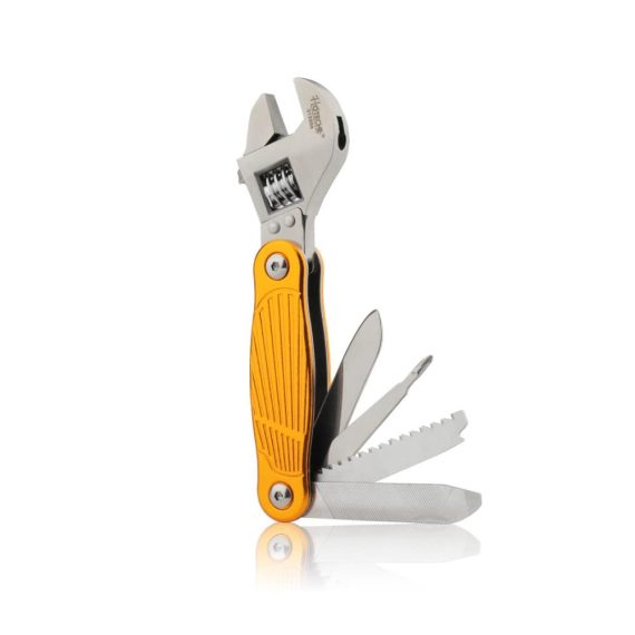 Multifunktionswerkzeug 7-in-1 Verstellbarer Aluminium-Schraubenschlüssel mit Edelstahlfeile - Ideal für Sägen Schraubendreher Flaschenöffner und Taschenmesser - Spezielles Männergeschenk