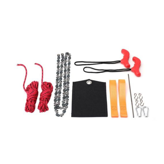 48-Zoll-Handkettensäge für Outdoor Survival und Gartenarbeit – Sägekette mit Zugsäge für effizientes Baumschnitt Camping & mehr