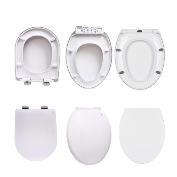 Duroplast WC-Sitz D-Form mit Absenkautomatik Quick-Release Antibakteriell - Hochwertiger Toilettendeckel für Stabilität und leichte Reinigung