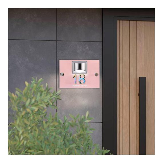 Personalisierte Solar Hausnummernschilder mit LED-Beleuchtung | Individuelles Adressschild für Haustür und Garten | Modernes Design | Kein Leuchtturmschild-2