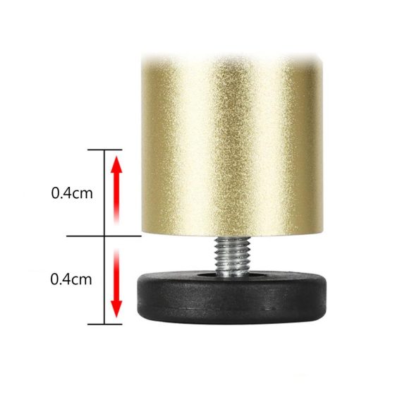 Aluminiumlegierung Möbelfüße 4er Set - Höhenverstellbare Sofa Tischbeine (20cm Gold) mit Gewinde für DIY-Möbelprojekte