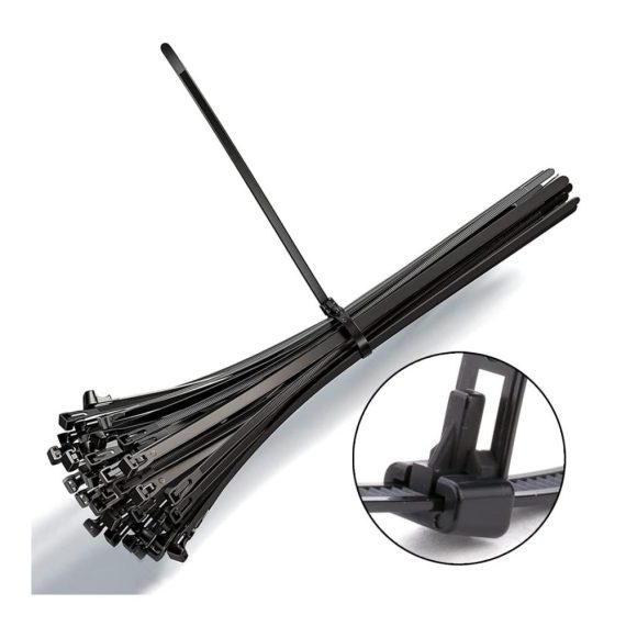 100 Stück Selbstsichernde Nylon Kabelbinder Set – Industrie Cable Ties für Kabelorganisation in Büro Garten & Innen-/Außenbereichen – UV-Beständig Ideal zur Bündelung von Kabeln