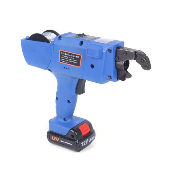 Elektrische Rebar-Bindemaschine für 8-34mm Draht - Handheld & Automatisch Glätter & Bieger Rebar-Tier Wiederaufladbares Handumreifungsgerät (Blau