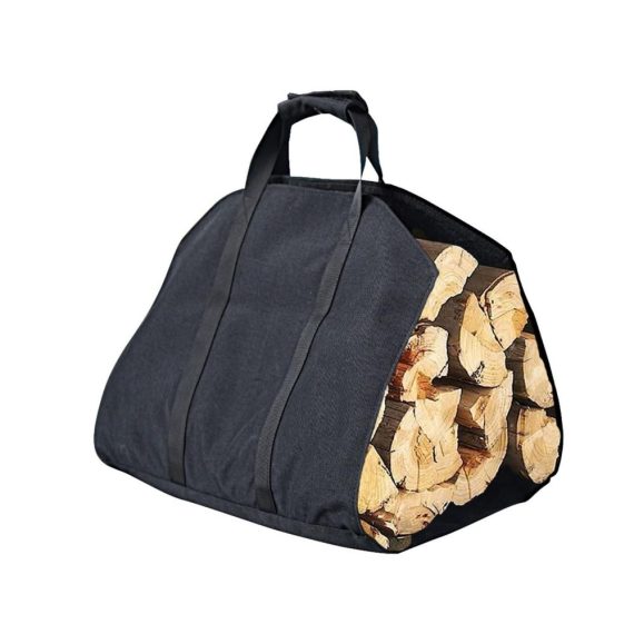 Holzkörbe Transporttasche - Robuster Holzträger für Camping Kamin und Holzofen (Schwarz Universalgröße