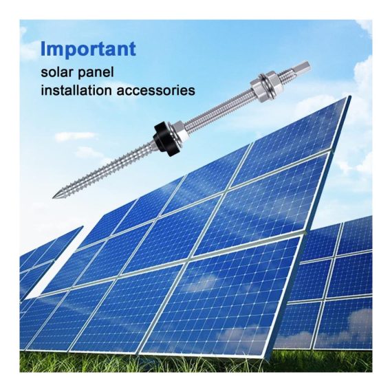 Edelstahl Abstandsschrauben (12 Stück) - M10 x 200mm Höhenverstellbare Stockschrauben für Photovoltaik Solarbefestigung auf Gebäudedächern