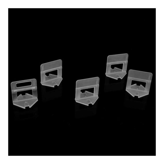 100er Set Kunststoff Nivellierclips für Keramikfliesen - 2mm Abstandshalter und Einweg-Fliesenwerkzeug zur Ausgleichsmassen-Installation an Boden und Wand