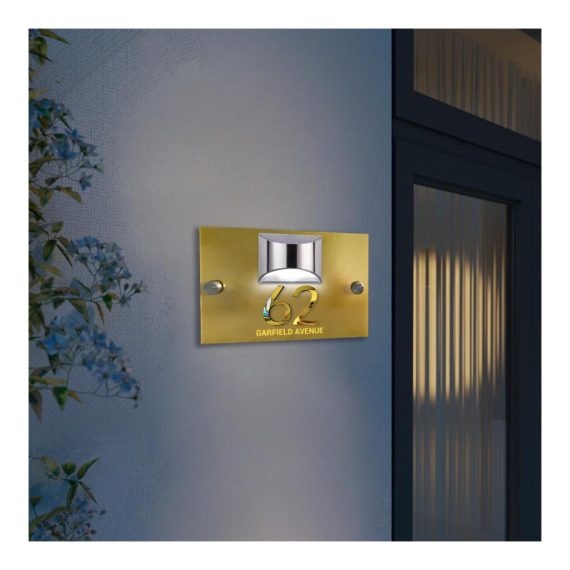 Personalisierte Solar Hausnummernschilder mit LED-Beleuchtung | Individuelles Adressschild für Haustür und Garten | Modernes Design | Kein Leuchtturmschild-2
