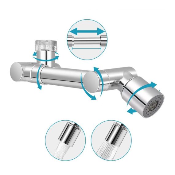 1440° Drehbarer Wasserhahn mit Perlator – Spritzwassersparender Luftsprudler und Filter für Küchen- und Badarmaturen – Flexibel und Schwenkbar Innovativer Strahlregler Aufsatz für maximale Wasserersparnis