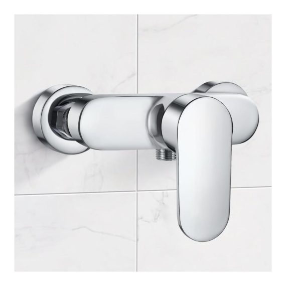 BOOXELY Einhebelmischer Duscharmatur - Chrom Wandmontage Einhand-Brausebatterie für Dusche mit 1/2 Zoll Brauseabgang