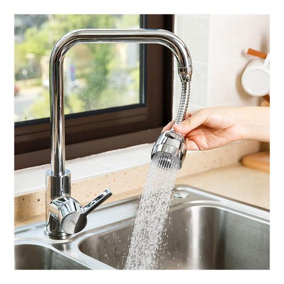 2er Set Flexibler Wasserhahn-Aufsatz mit 360° Drehung | Luftsprudler für Küchenarmaturen und Duschen | Wassersparender Strahlregler mit 2 Modi