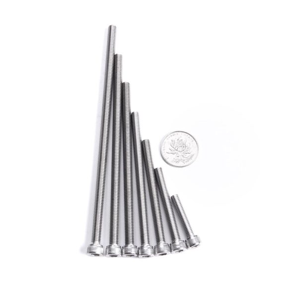 Edelstahl Sechskantschrauben Set M2-M12 DIN912 extra lang Innensechskant Verlängerungsschrauben Rändelschrauben - 304 Edelstahl silber - 20 Stück (M2x45mm