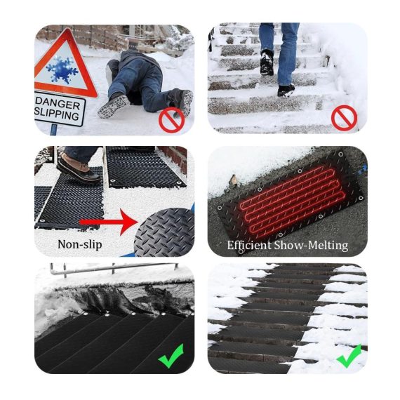 Frostschutz-Heizkabel Set 3 Schneeschmelzende Matten für den Außenbereich – Ideal für Auffahrten Gehwege und mehr
