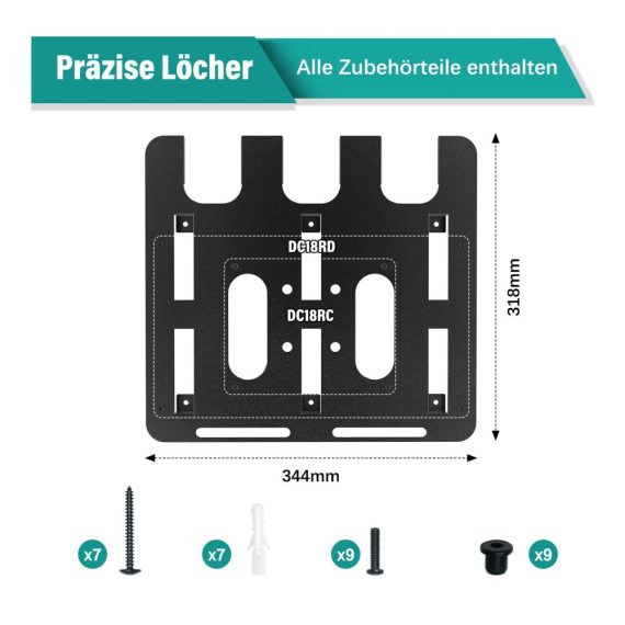 3er Wandhalterung für Makita Akkus & Ladegeräte | Stabil & Platzsparend für Werkstatt & Garage