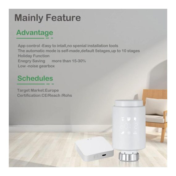 Programmierbarer Smart Radiator Thermostat mit Alexa Voice Control - ZigBee Actuator Temperaturregelung