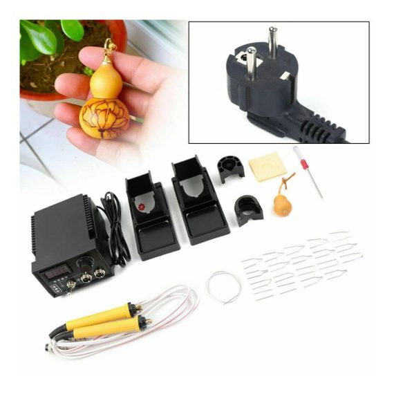60W Lötkolben Brandmalstation für Pyrographie | Holzbrenner-Set für Holz Leder & Kürbis DIY | Profi Brandmalkolben für präzise Arbeiten