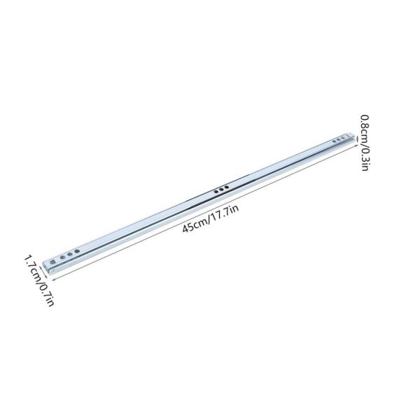 2-teilige Heavy-Duty-Schubladenführungen (450x17mm) - Robuste Stahlkugel-Schienen für Schubladenauszüge und Schränke