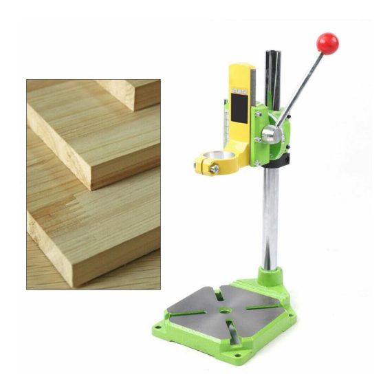 Tischbohrmaschine mit 49cm Bohrmaschinenständer und Schraubstock - Profi Bohrständer 90° drehbar verstellbar und stabil für verschiedene Modelle