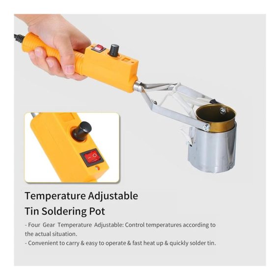 Lötmeister Titan-Schmelztiegelofen 150W/250W/300W – Bleifreies Löten 45/55/70mm Lötkolben 03/15/3kg Kapazität inklusive 450 Extra Lötpaste und Schaber