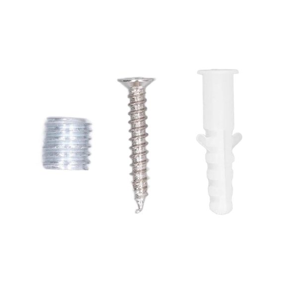 Edelstahl Dübelbohrer Bilderrahmen-Halter Schrauben Set (12 Stück) inklusive Abstandsschrauben und Werbenägel – Befestigungsset für Bilderrahmen (19 x 150 mm