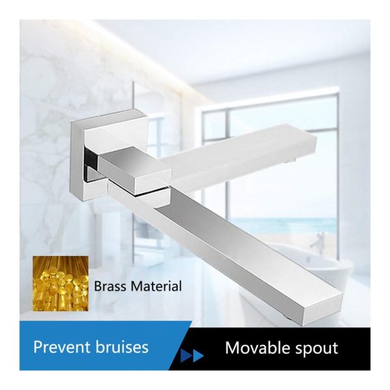 Badewannenarmatur 1/2 Zoll 180° schwenkbar Wandmontage aus Messing 260 mm Einlauf Zulauf Chrom-Finish - Hochwertige Wanneneinlaufarmatur für stilvolles Baden