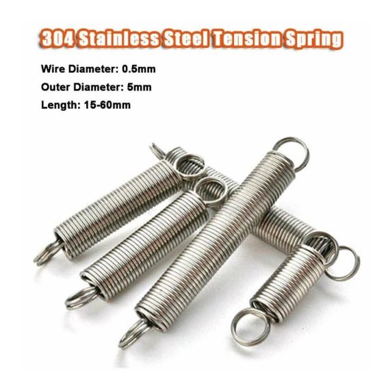 10 Stück Federzwingen aus 304 Edelstahl 5mm Außendurchmesser 0.5mm Drahtdurchmesser - Ideal für kleine Expansionsspannungen und als Hilfsmittel in der Hardwaremontage (0.5 x 5 x 45mm