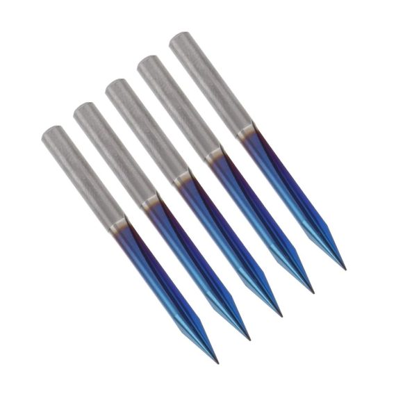 CNC-Gravur-Bit-Set 5-teilig 2 Rillen V-Spitze 4 mm Schaft - Perfekte Fräser für Holzschilder und Präzisionsgravuren