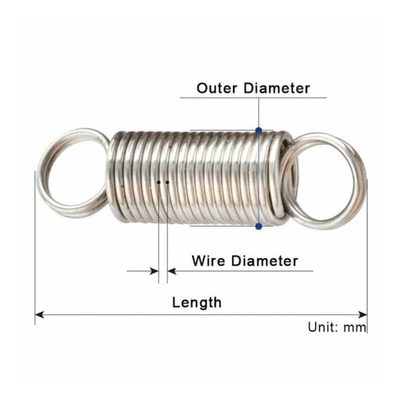 10 Stück Federzwingen aus 304 Edelstahl 5mm Außendurchmesser 0.5mm Drahtdurchmesser - Ideal für kleine Expansionsspannungen und als Hilfsmittel in der Hardwaremontage (0.5 x 5 x 45mm