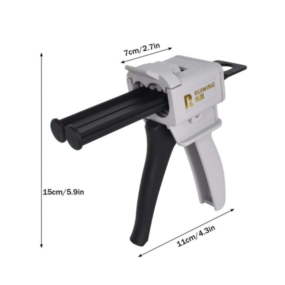 AB-Epoxid Dosierpistole 50 ml - Präzise Kartuschenpistole für 11 Mischverhältnis - Griffdesign für einfache Handhabung - Klebepistole für professionelle Anwendung