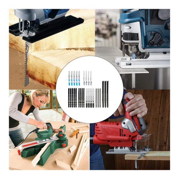 29-teiliges Stichsägeblätter-Set für Holz und Metall – Professionelles T-Schaft-Design für Bosch Dewalt Makita Milwaukee – Enthält T118A T101AO T144D T101B T123X T127D T345XF – HSS/BIM/HCS Stichsägeblätter in praktischer Kunststoffbox