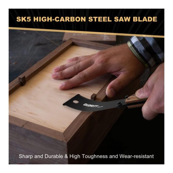 Japanische Klappsäge GLORITY 140mm - Präzise Handsäge für Holzbearbeitung & Heimwerkerprojekte Doppelkanten mit 13/14 TPI SK5 Karbonstahl Dreiseitiges Schleifzahndesign