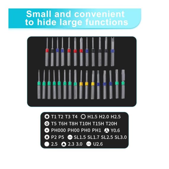 31-in-1 Torx Schraubendreher Set für Präzisionsreparaturen an Smartphones Laptops und DIY-Modellen - Mini Schraubenzieher Set mit Multifunktions Schraubenbits für Kleinreparaturen