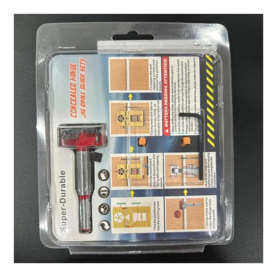 Forstnerbohrer Scharnierbohrer Set - Bohrschablone für Topfscharnier Montageplatten 35mm Forstnerbohrer - Perfekt für Schrankscharniere und Steckdosen