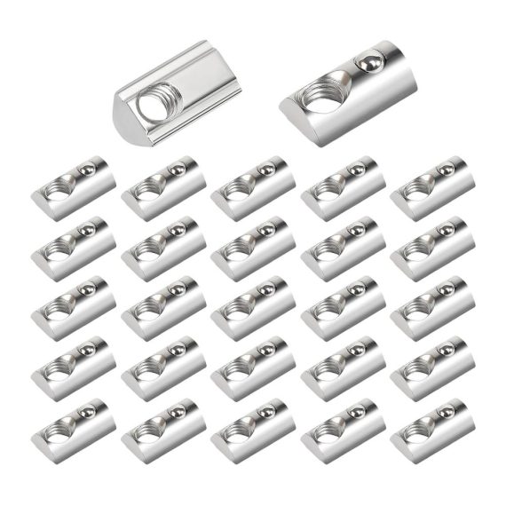 M8 Nutensteine (50 Stück) mit Zentrierungskugel – Edelstahl T8 Gleitmuttern für Aluminiumprofil Extrusionsschlitz