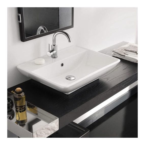 360 Grad drehbarer Touch-On-Wasserhahn aus hochwertigem Chrom-Messing für Bad und Küche - Einhebelmischer Waschtischarmatur mit 60CM Schlauch für Badezimmer/Küche